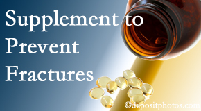 OrthoIllinois Chiropractic suggests nutritional supplementation with vitamin D and calcium to prevent osteoporotic fractures.