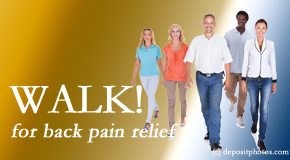 OrthoIllinois Chiropractic urges McHenry back pain sufferers to walk to lessen back pain and related pain.