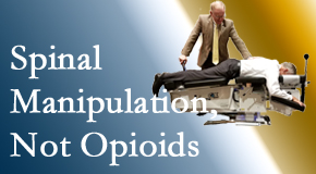 Chiropractic spinal manipulation at OrthoIllinois Chiropractic is worthwhile over opioids for back pain control.