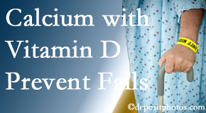 Calcium and vitamin D supplementation may be suggested to McHenry chiropractic patients who are at risk of falling.