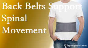 OrthoIllinois Chiropractic offers support for the benefit of back belts for back pain sufferers as they resume activities of daily living.
