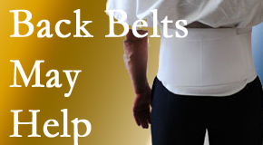 McHenry back pain sufferers using back support belts are supported and reminded to move carefully while healing.
